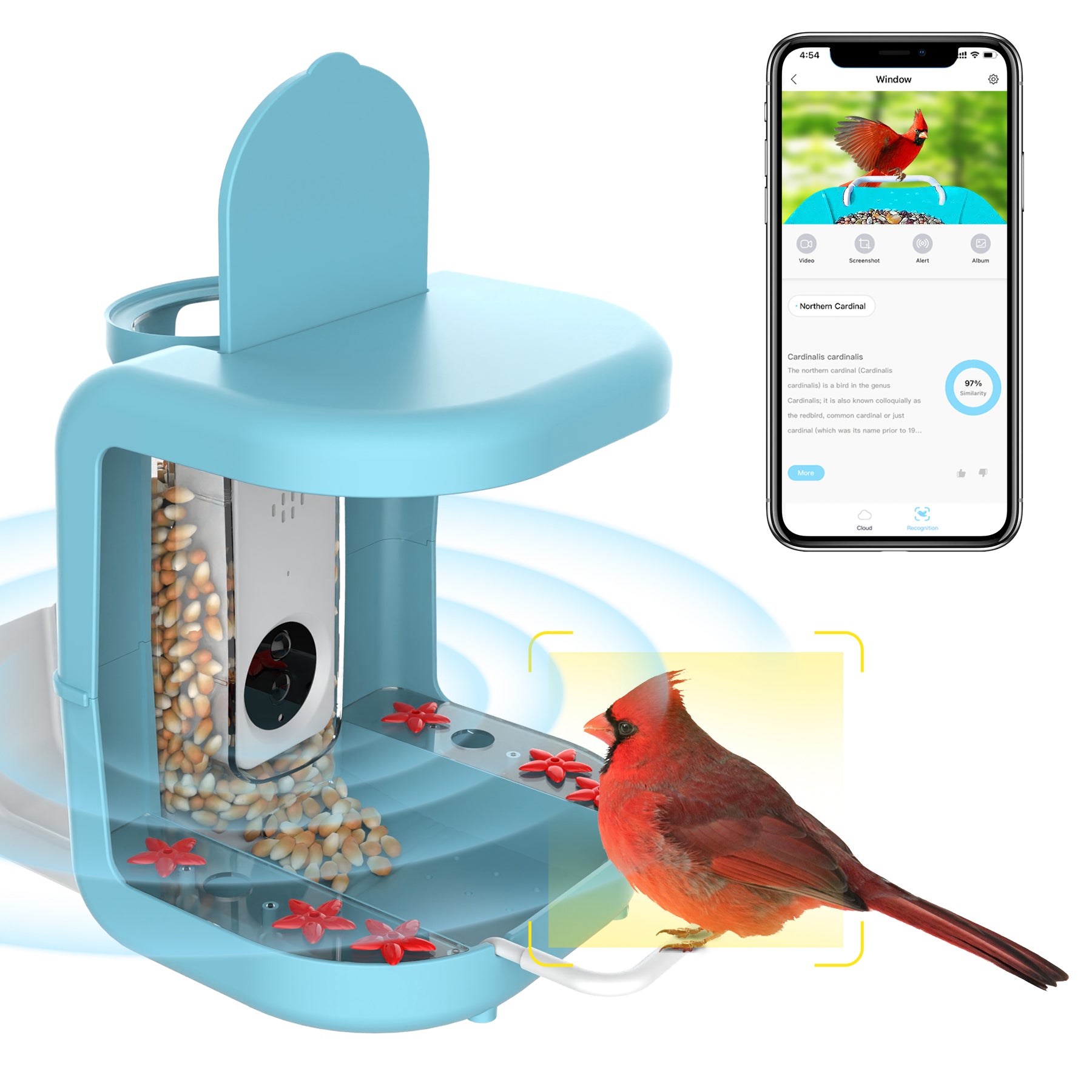 Smart Bird Feeder 2 In 1 birdfeeding cam with Hummingbird feeder