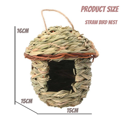 hand-woven straw bird nest hummingbird birdhouse