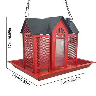 Bird House Feeder with Triple Feeders