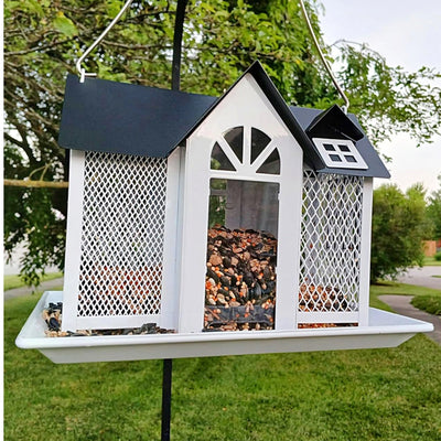 Bird House Feeder with Triple Feeders