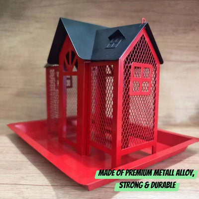Bird House Feeder with Triple Feeders