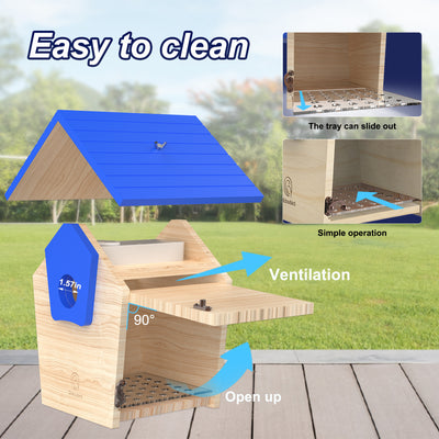 wooden smart bird feeder