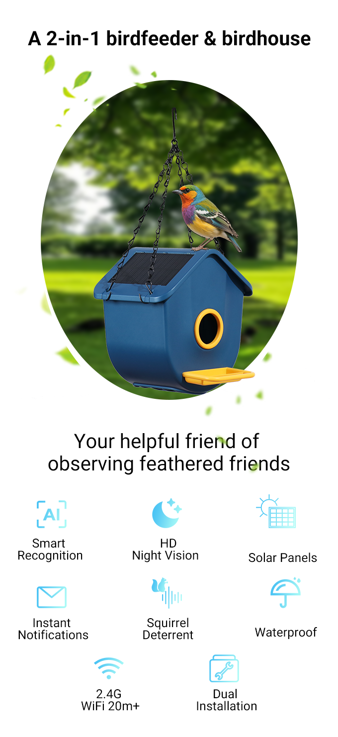 TkBird Smart Birdhouse – HD Night Vision + AI Bird ID (Pre-Order Now!)