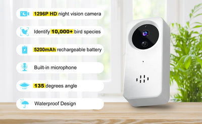 Hummingbird Feeder Camera - Solar Powered 2K Smart Bird Feeder